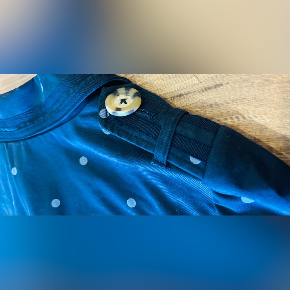 Boden Navy Polka Dot Trench Coat – Cotton – Size 8 - Picture 5 of 7